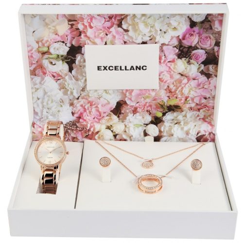 Excellanc női karóra ajándék szett nyaklánccal, fülbevalóval