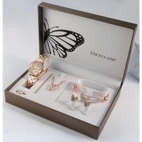 Excellanc női karóra szett, lepkés