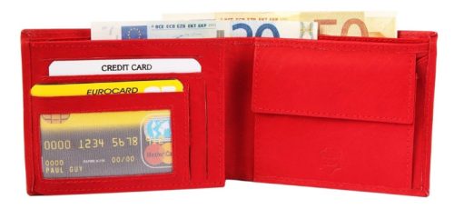 Excellanc bőr pénztárca - sötétpiros