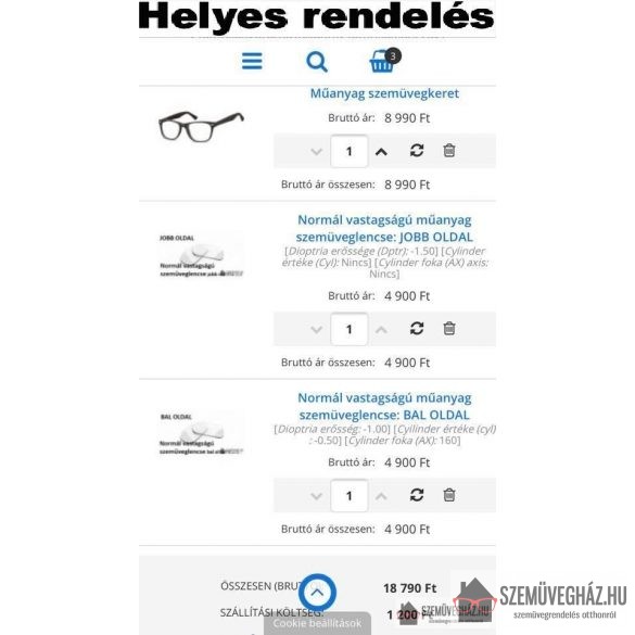 Fém szemüvegkeret