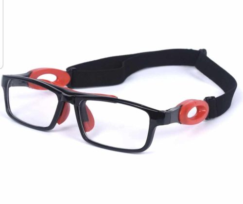 Sportszemüveg labdajátékokhoz, cserélhető szárral és pánttal