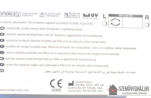 Biomedics 55 Evolution (6 db) BC.: 8.8 (pluszos dioptriák)