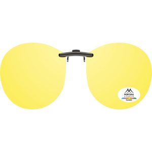 Kerek napszemüveg előtét fém keretekhez - sárga