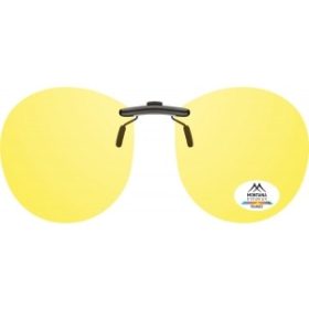 Kerek napszemüveg előtét műanyag keretekhez - sárga