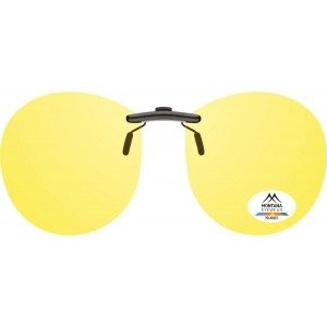 Kerek napszemüveg előtét műanyag keretekhez - sárga