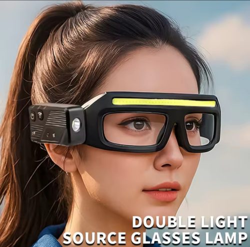 Világítós túra- munka szemüveg, fejlampa