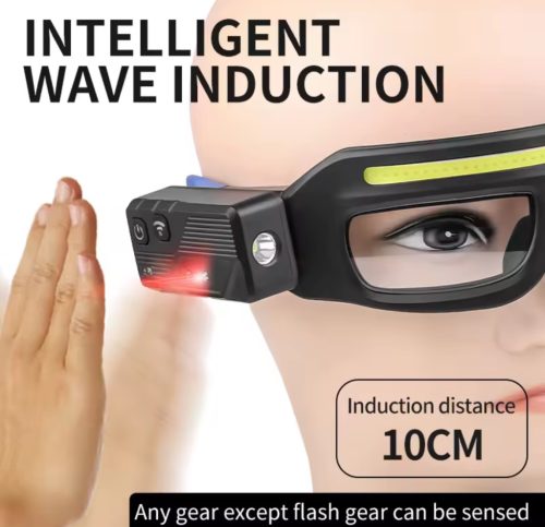 Világítós túra- munka szemüveg, fejlampa