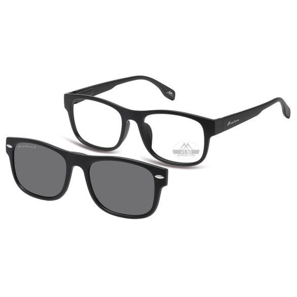 Kész olvasószemüveg + polarizált napszemüveg előtét