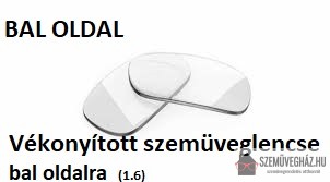 Vékonyított műanyag szemüveglencse Bal Oldalra (1.6)