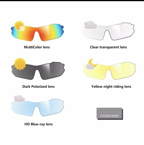 Dioptriázható betétes sportszemüveg szett, cserélhető lencsékkel - polarizált