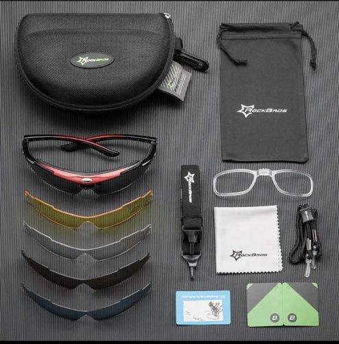 Dioptriázható betétes sportszemüveg szett, cserélhető lencsékkel - polarizált