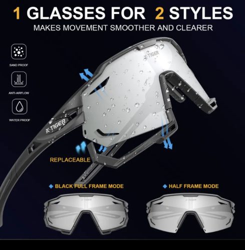 Dioptriás betétes Polarizált  sportszemüveg, cserélhető lencsékkel.