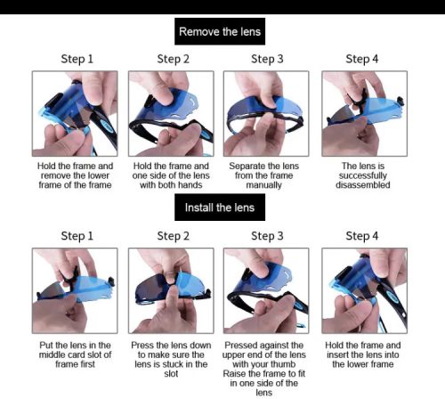 Dioptriás betétes Polarizált  sportszemüveg, cserélhető lencsékkel.