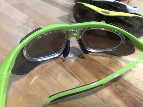 Dioptriázható betétes sportszemüveg, cserélhető lencsékkel