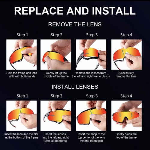 Dioptriázható betétes sportszemüveg, cserélhető lencsékkel