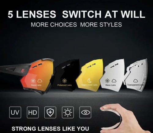 Dioptriázható betétes sportszemüveg, cserélhető lencsékkel